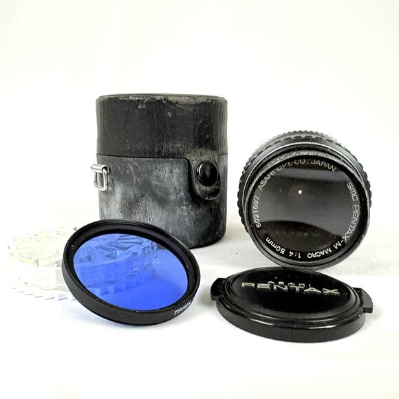 SMC Pentax Macro 1:4 50mm 6021697 Asahi Opt Co. Camera Lens w/ Case & Filters - Picture 1 of 8